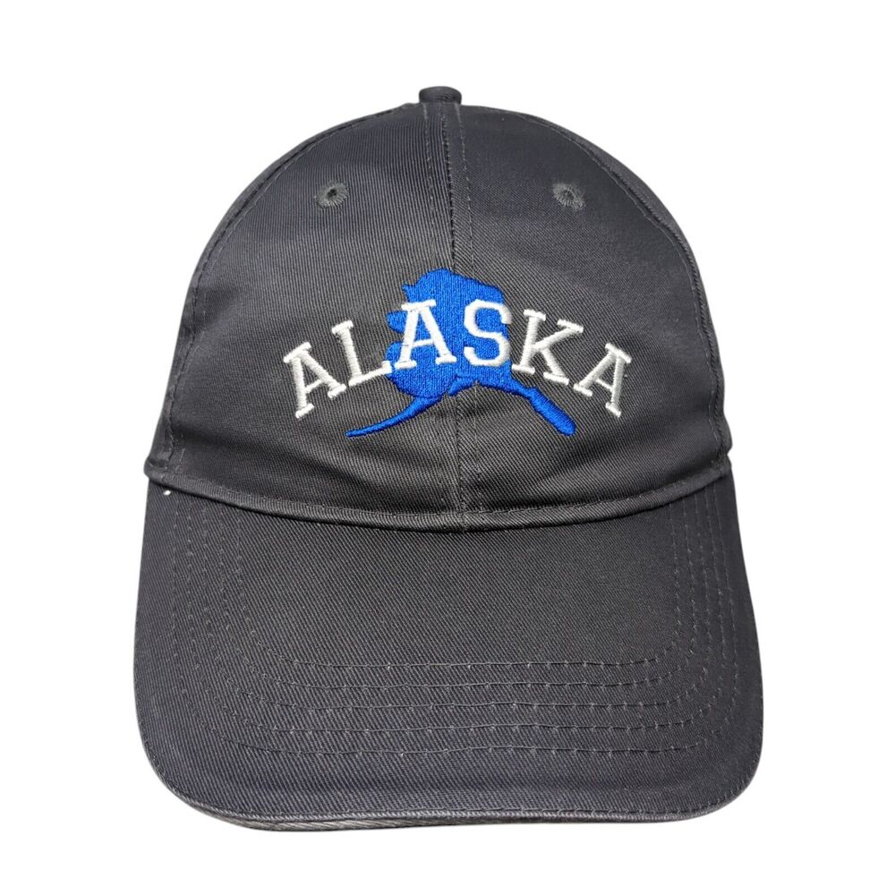 Alaska Strapback Hat Gray OSFM Adjustable Embroidered Solid ACE USA